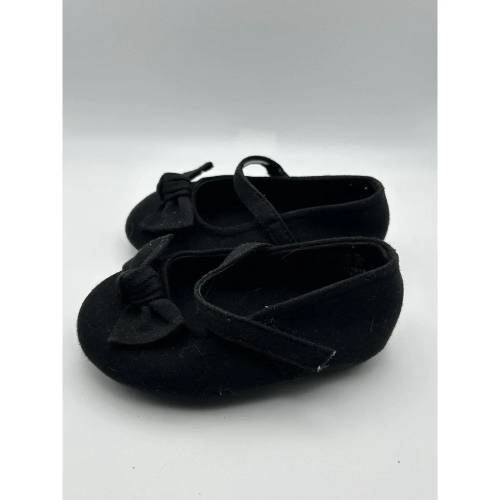 Teeny Toes Girls' Infant Baby Girl Ana Black Ballet Flat Shoes Size‎ 3W